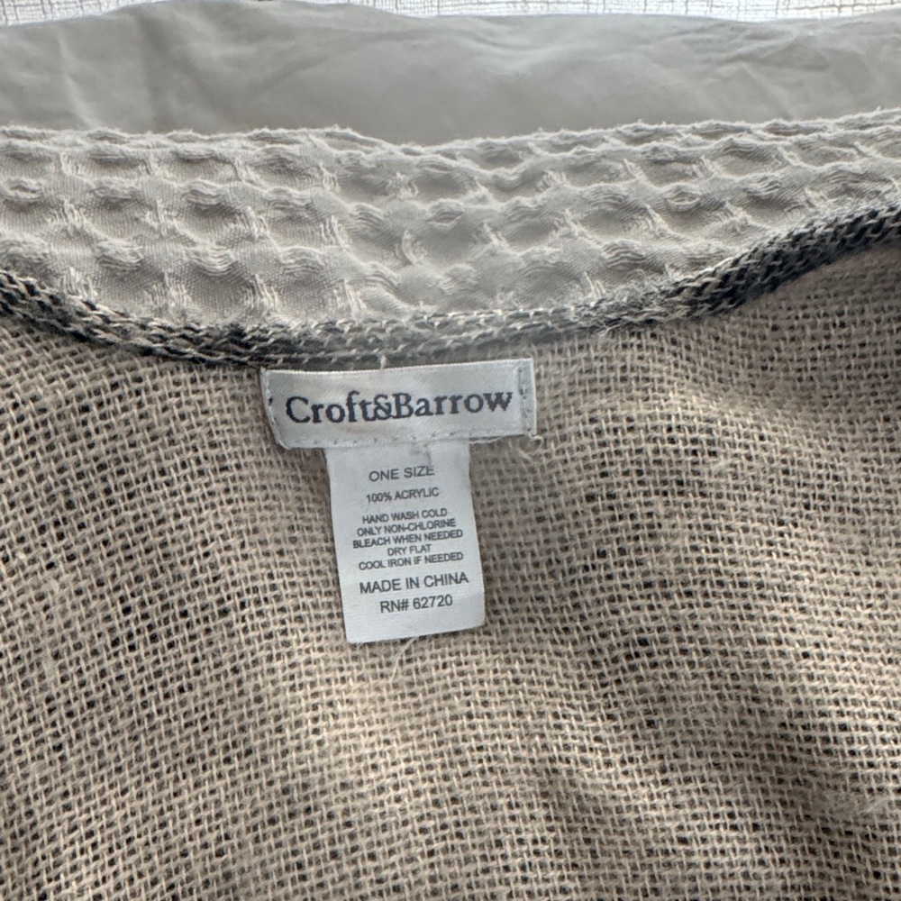 Croft & Barrow Cream Textured Knit Shawl